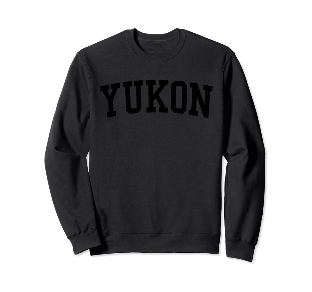 Yukon Ok Distressed Black Varsity Sweatshirt - Unique Graphic Unisex - T-Shirt, Sweatshirt, Hoodie