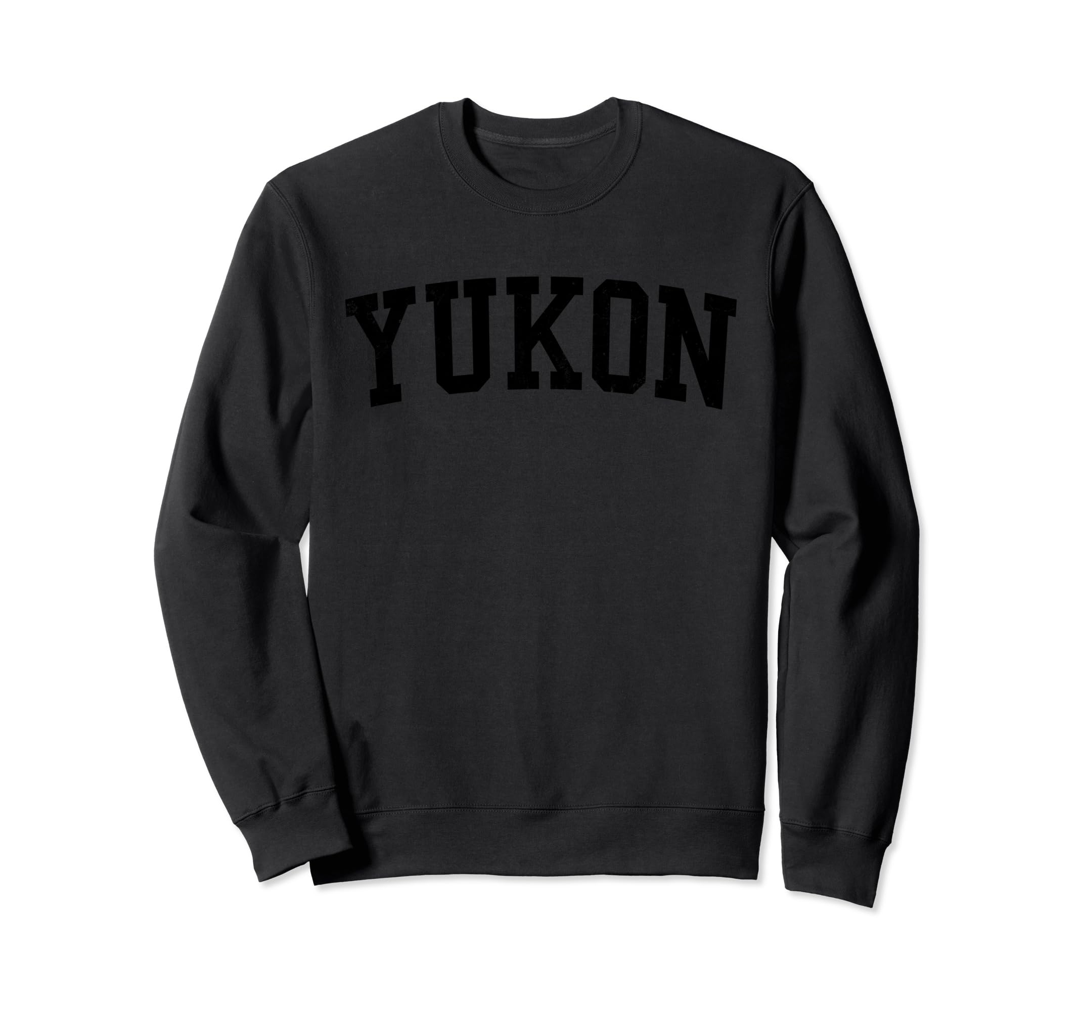 Yukon Ok Distressed Black Varsity Sweatshirt - Unique Graphic Unisex - T-Shirt, Sweatshirt, Hoodie