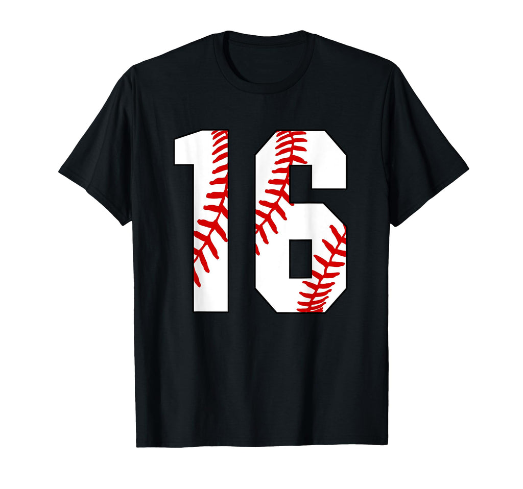 16 Baseball 16Th Birthday Sixteen Baseball T-Shirt - Graphic Print Unisex - T-Shirt, Sweatshirt, Hoodie