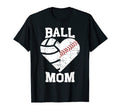 Volleyball Ball Mom Heart Funny T-Shirt - Casual Everyday Wear Men Women - T-Shirt, Sweatshirt, Hoodie