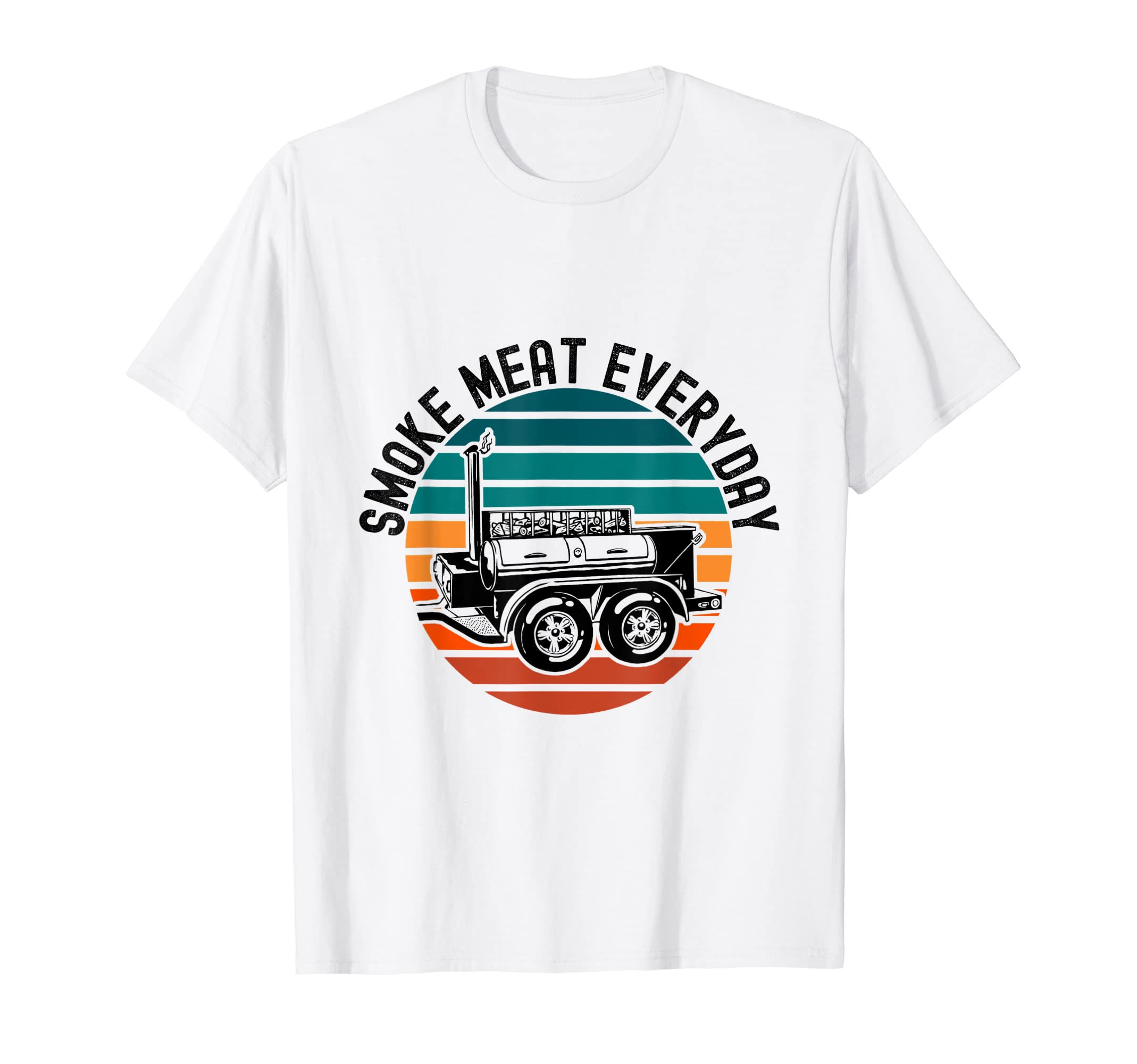 Smoke Meat Everyday Bbq Smoker Trailer T-Shirt - Minimalist Print Unisex - T-Shirt, Sweatshirt, Hoodie