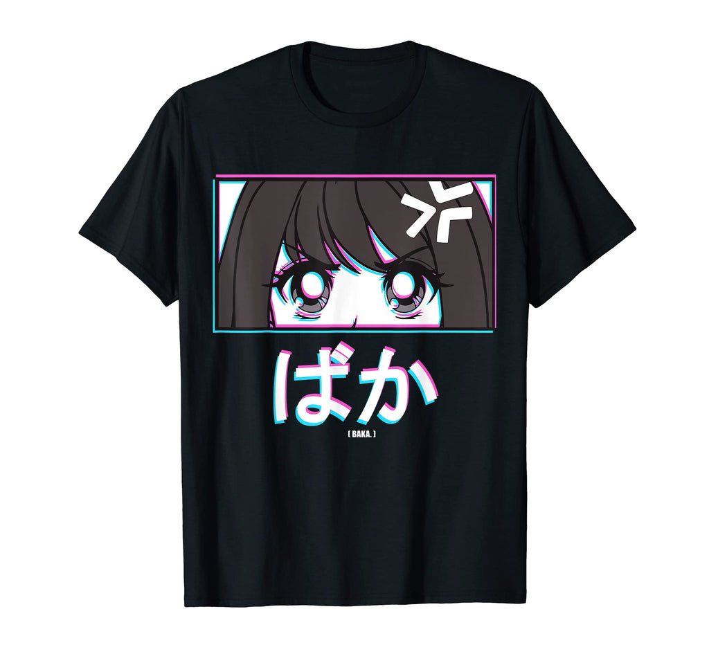 Japanese Word Baka Anime Glitch T-Shirt - Casual Everyday Wear Unisex - T-Shirt, Sweatshirt, Hoodie