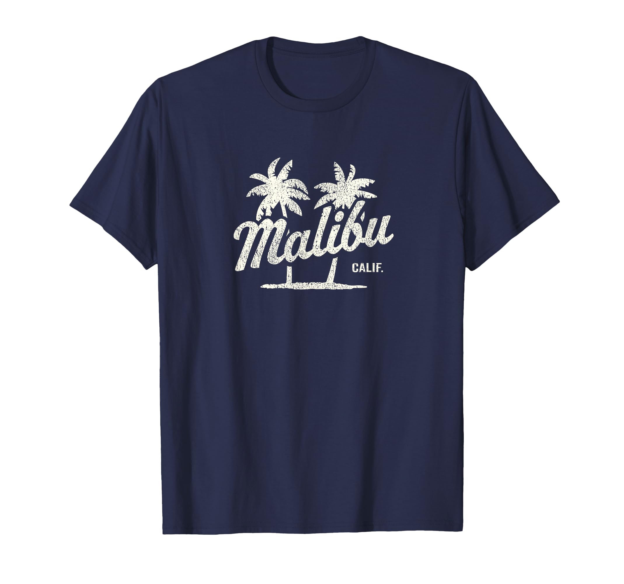 Malibu California 70S Palm Trees T-Shirt - Fun Novelty Design for Adults - T-Shirt, Sweatshirt, Hoodie