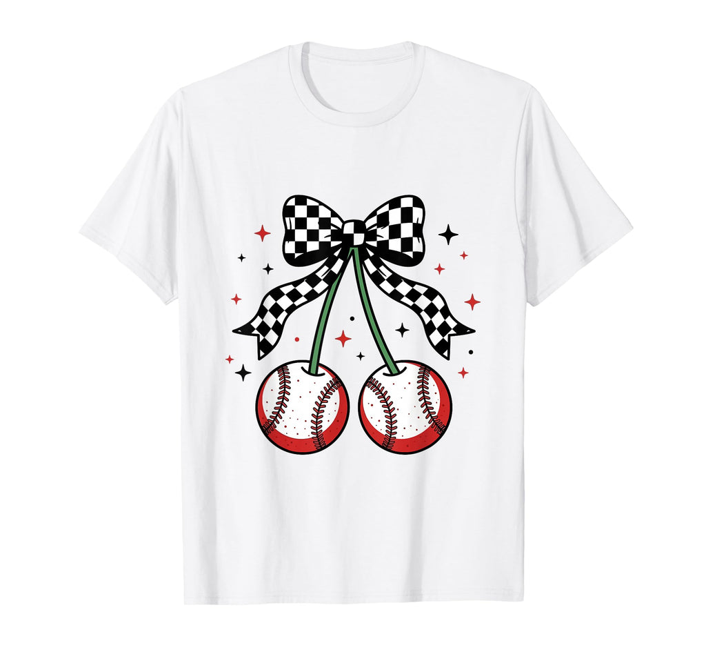 Baseball Cherries Coquette Game Day T-Shirt - Trendy Graphic Unisex - T-Shirt, Sweatshirt, Hoodie