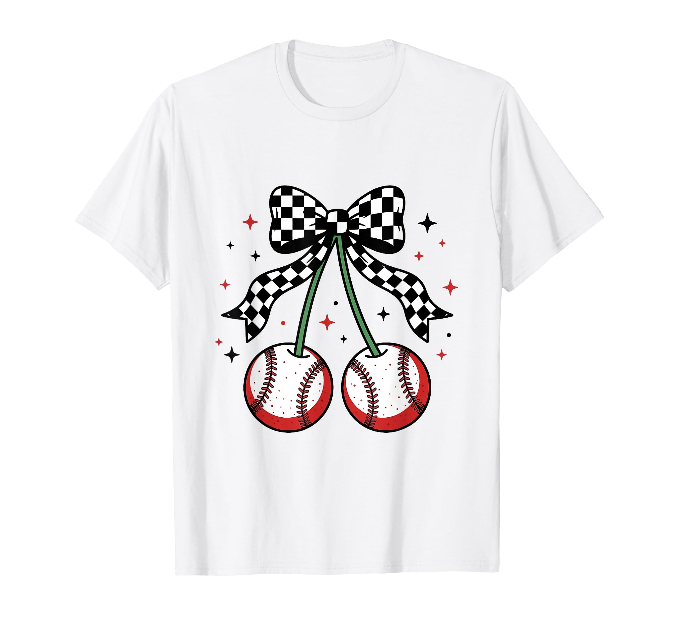 Baseball Cherries Coquette Game Day T-Shirt - Trendy Graphic Unisex - T-Shirt, Sweatshirt, Hoodie