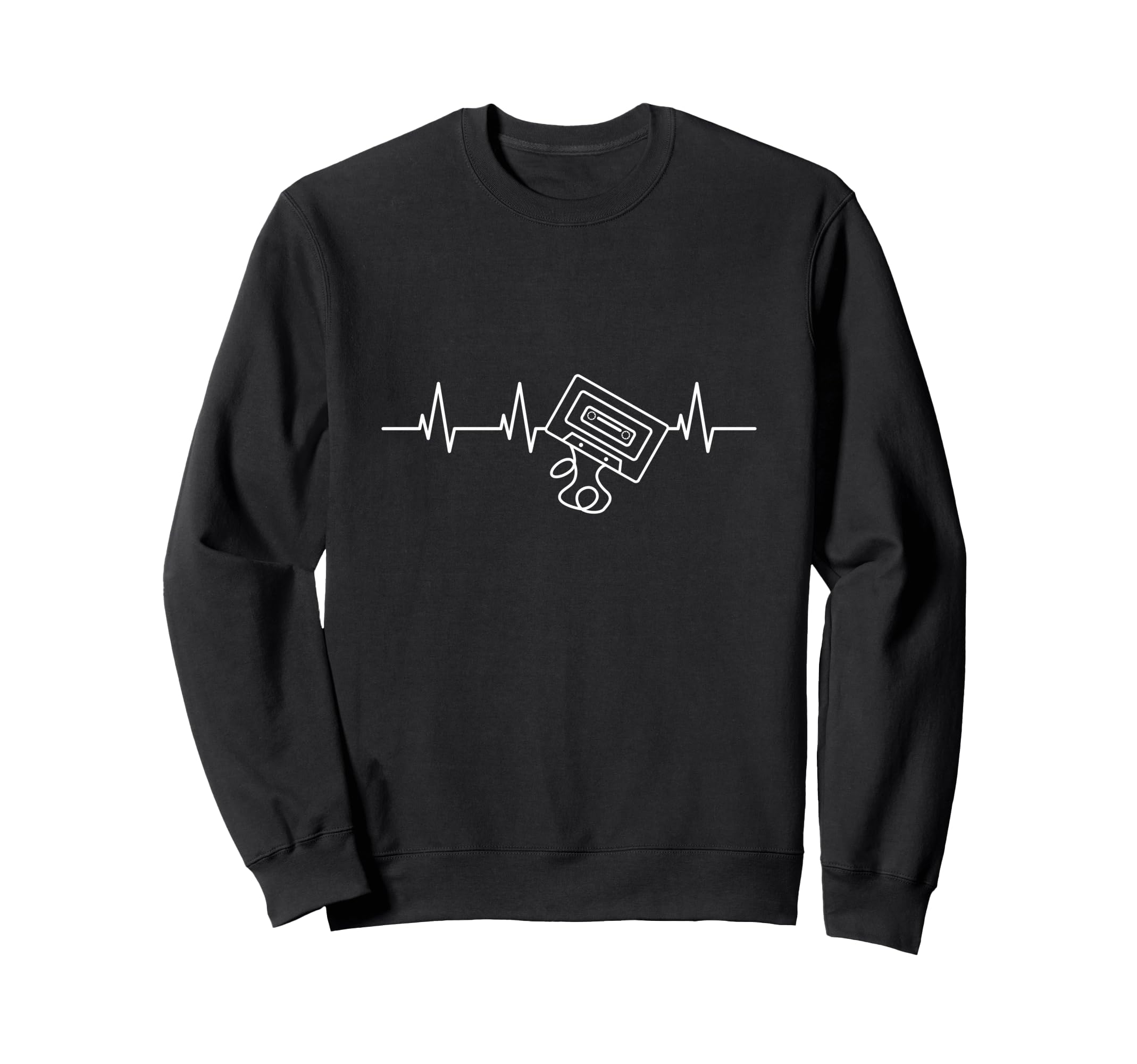 Heartbeat Music Cassette Tape Sweatshirt - Casual Everyday Wear Unisex - T-Shirt, Sweatshirt, Hoodie