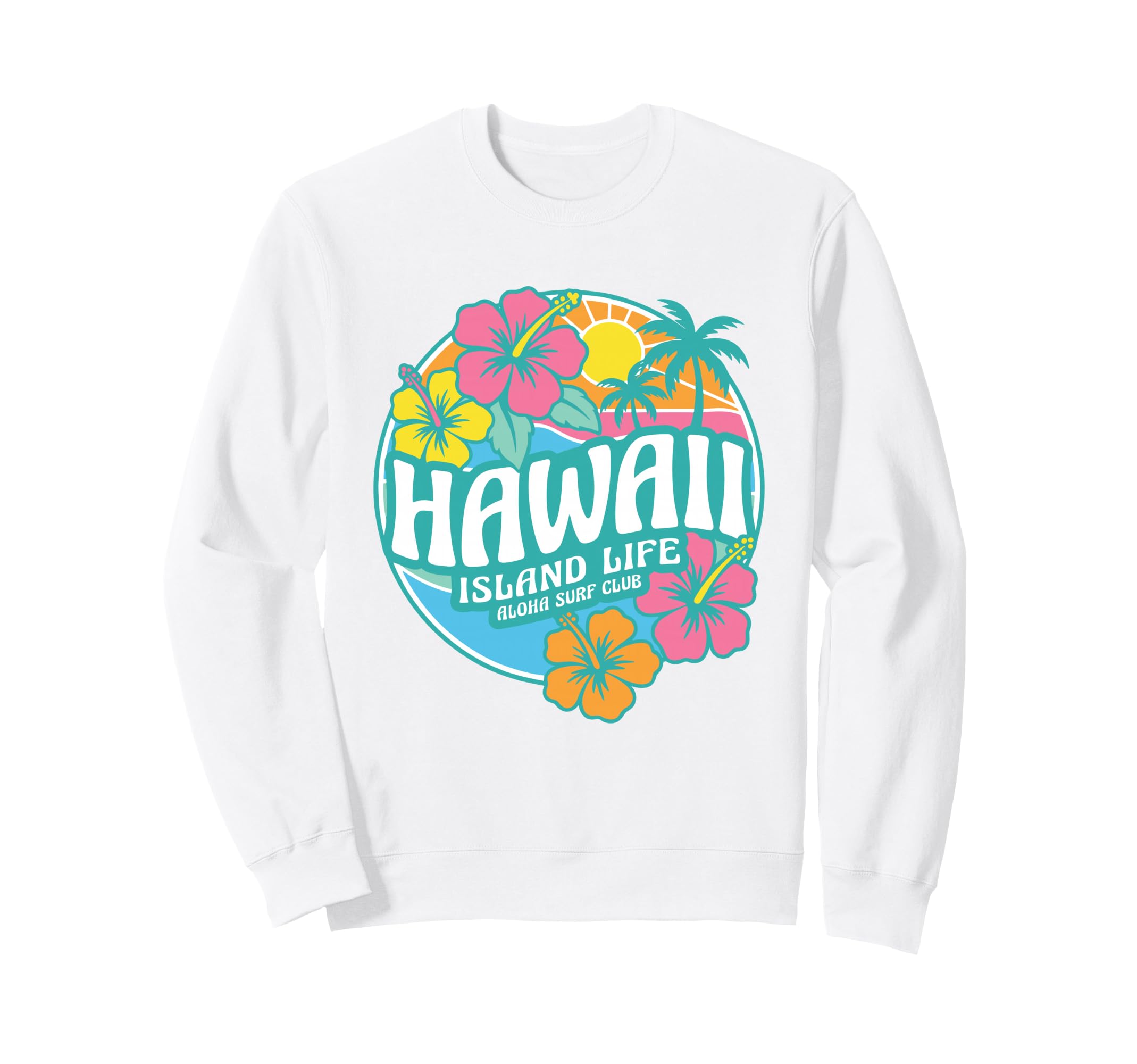 Hawaii Aloha Surf Club Tropical Sweatshirt - Aesthetic Graphic Unisex - T-Shirt, Sweatshirt, Hoodie