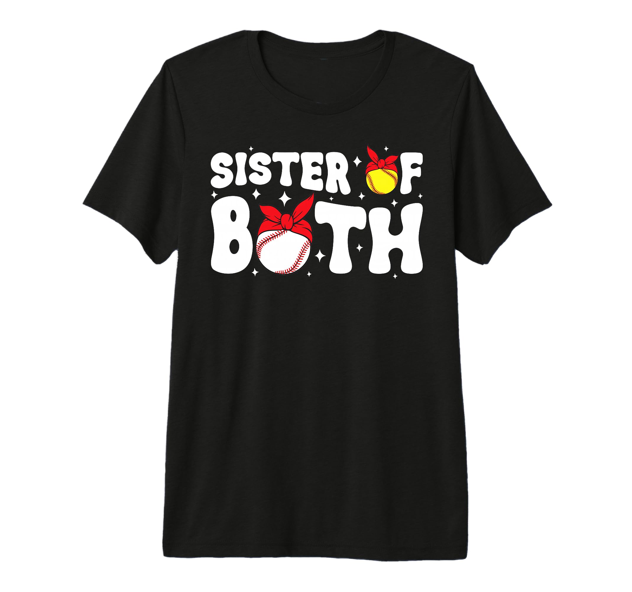 Sister Both Groovy Softball T-Shirt - Aesthetic Graphic for Adults - T-Shirt, Sweatshirt, Hoodie