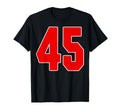 Red Number 45 Jersey Big 45 Uniform T-Shirt - Trendy Graphic for Adults - T-Shirt, Sweatshirt, Hoodie
