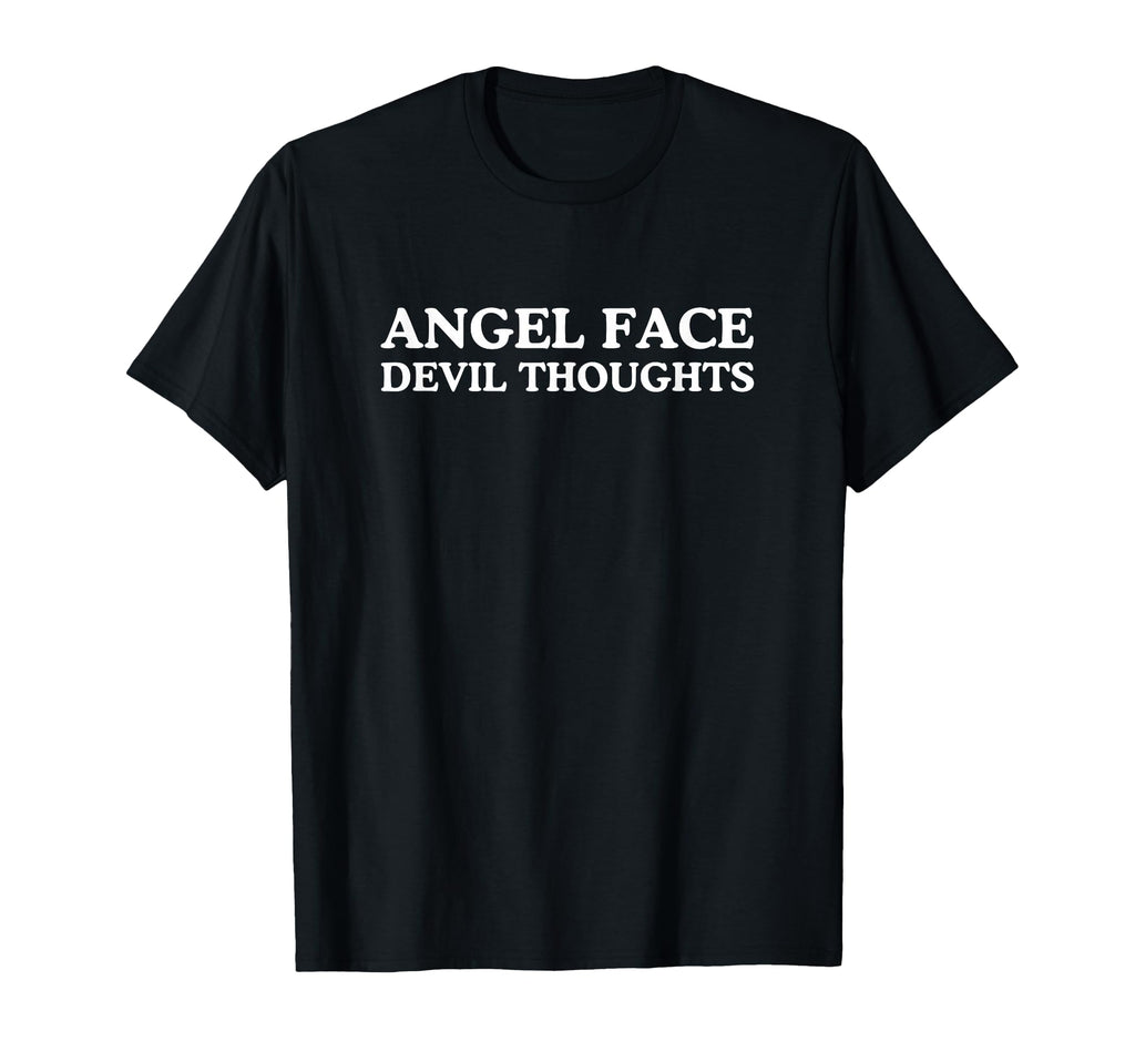 Angel Face Devil Thoughts Ironic Gen T-Shirt - Custom Art Print for Adults - T-Shirt, Sweatshirt, Hoodie