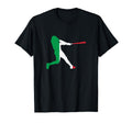 Italy Flag Baseball Player Silhouette T-Shirt - Trendy Graphic Men Women - T-Shirt, Sweatshirt, Hoodie