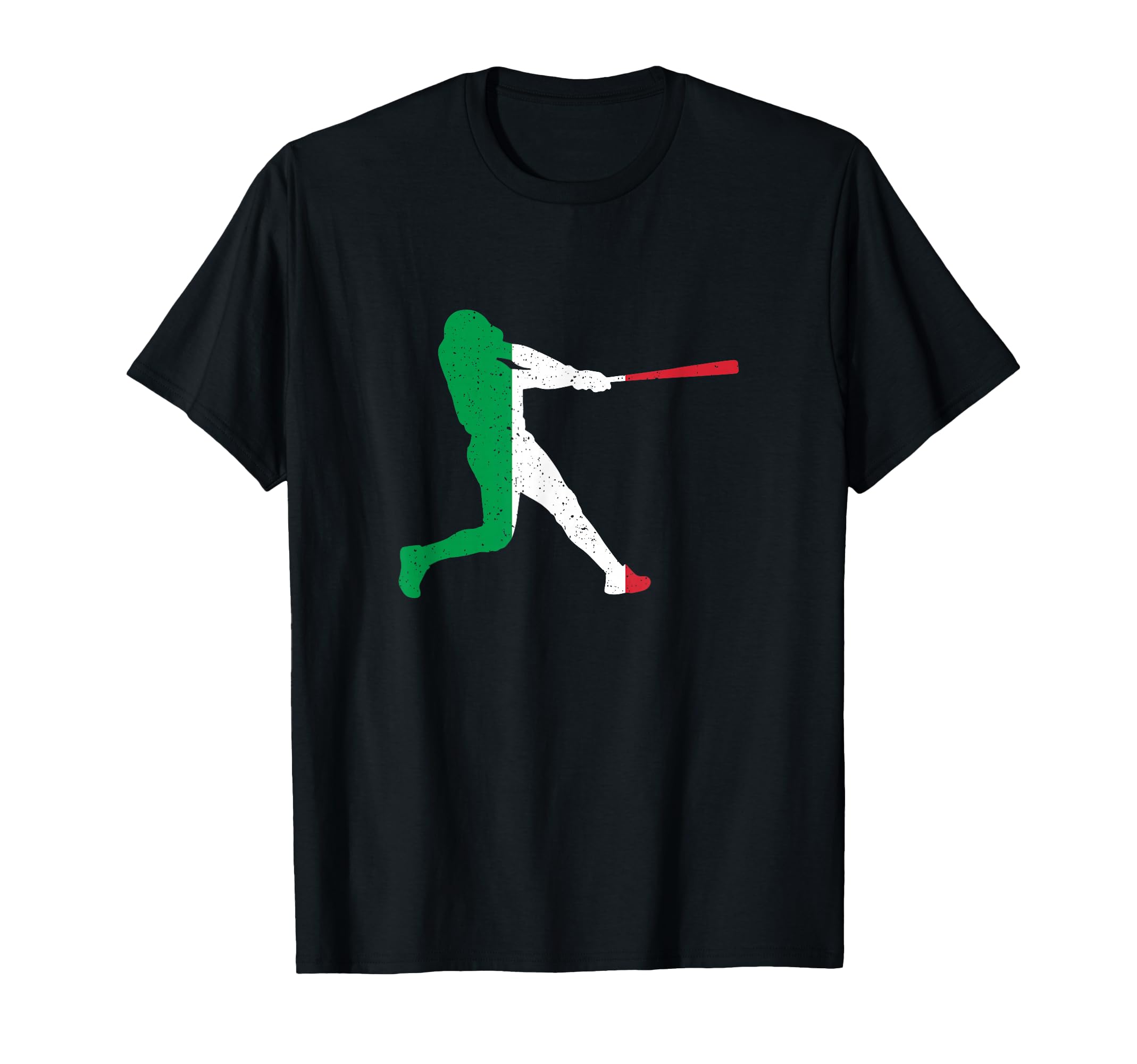 Italy Flag Baseball Player Silhouette T-Shirt - Trendy Graphic Men Women - T-Shirt, Sweatshirt, Hoodie