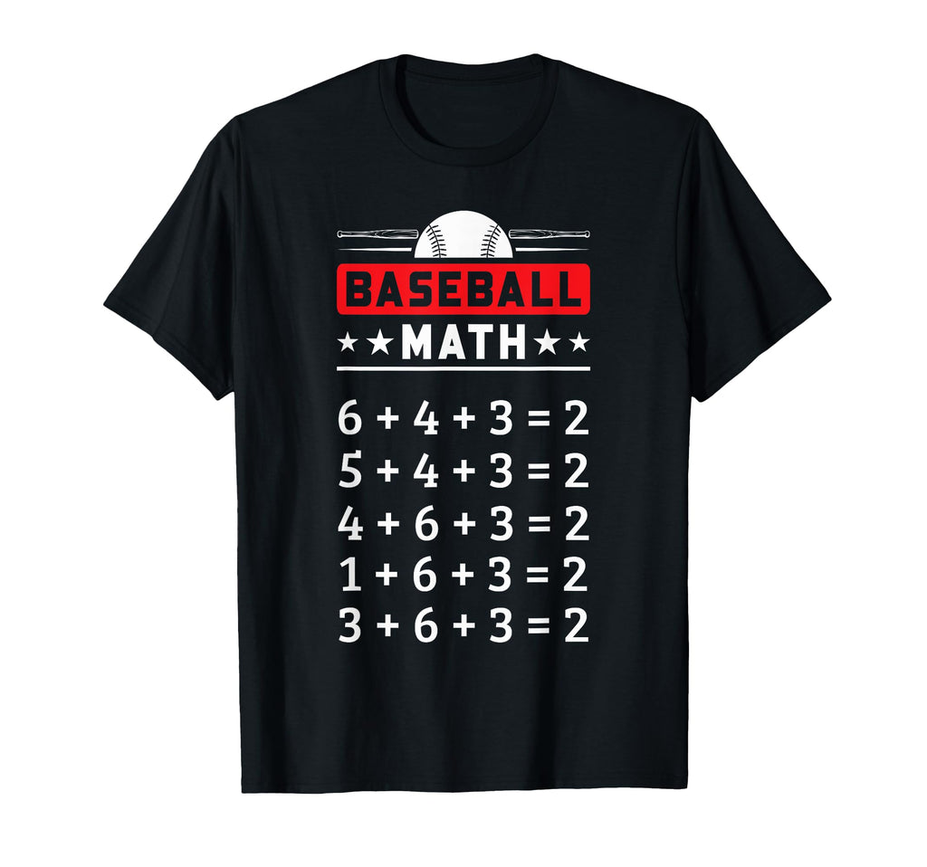 Baseball Math Double Play Funny T-Shirt - Custom Art Print Men Women - T-Shirt, Sweatshirt, Hoodie