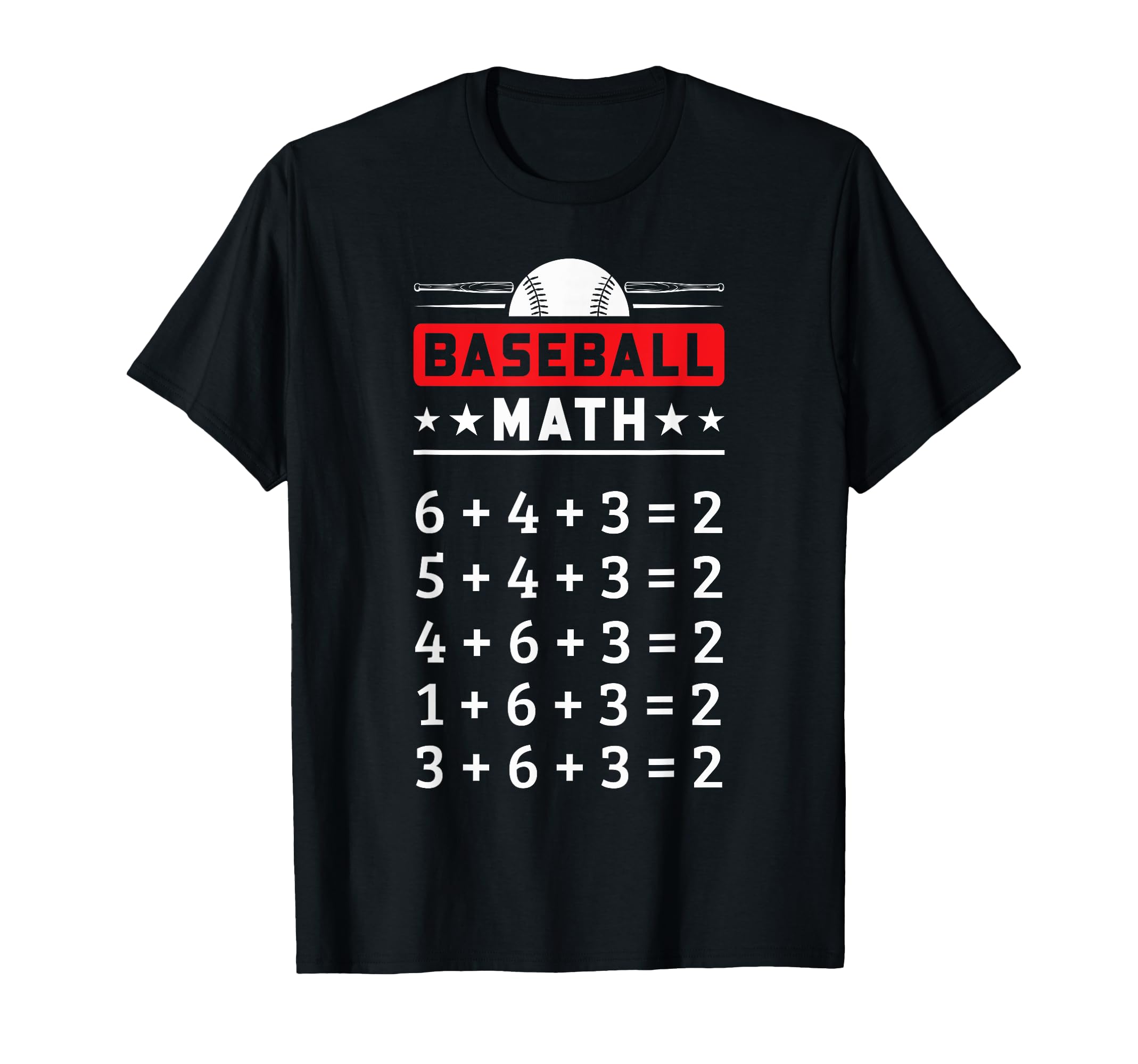 Baseball Math Double Play Funny T-Shirt - Custom Art Print Men Women - T-Shirt, Sweatshirt, Hoodie
