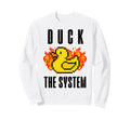 Duck System Pixel Duck Fire Gaming Meme Sweatshirt - Unique Graphic Unisex - T-Shirt, Sweatshirt, Hoodie
