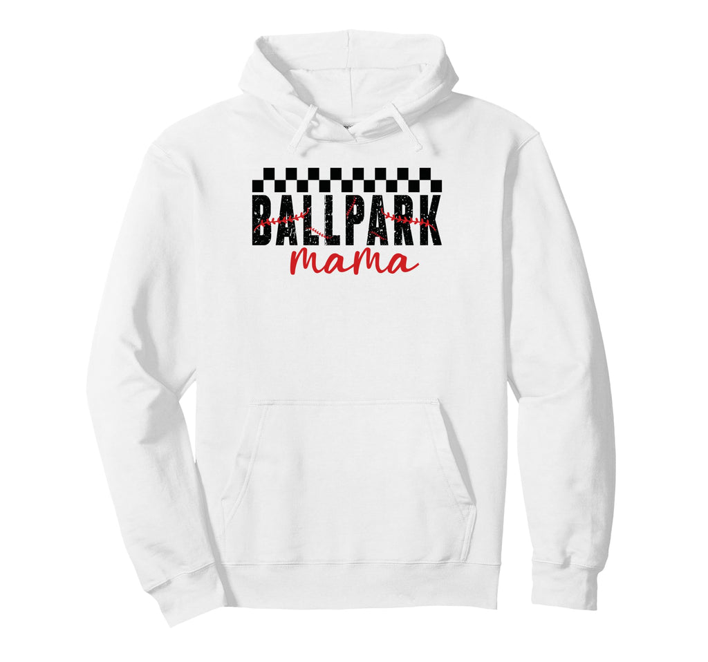 Ballpark Mama Softball Baseball Mom Hoodie - Minimalist Print for Adults - T-Shirt, Sweatshirt, Hoodie