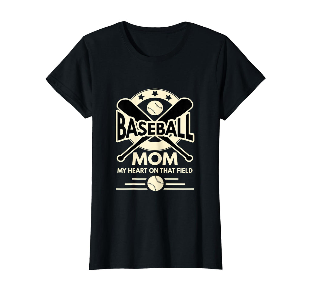 Baseball Mom My Heart Is That Field T-Shirt - Minimalist Print for Adults - T-Shirt, Sweatshirt, Hoodie