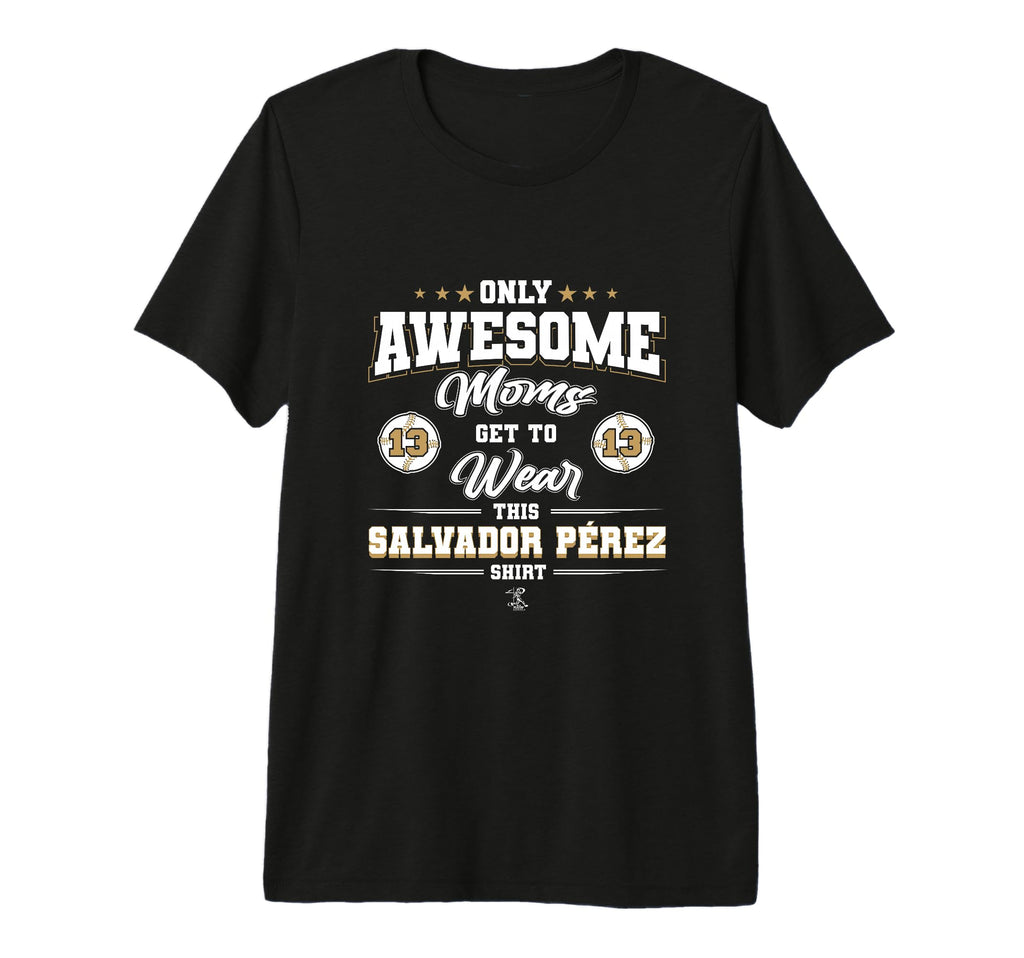 Salvador Perez Awesome Moms Tri Blend T-Shirt - Minimalist Print Men Women - T-Shirt, Sweatshirt, Hoodie