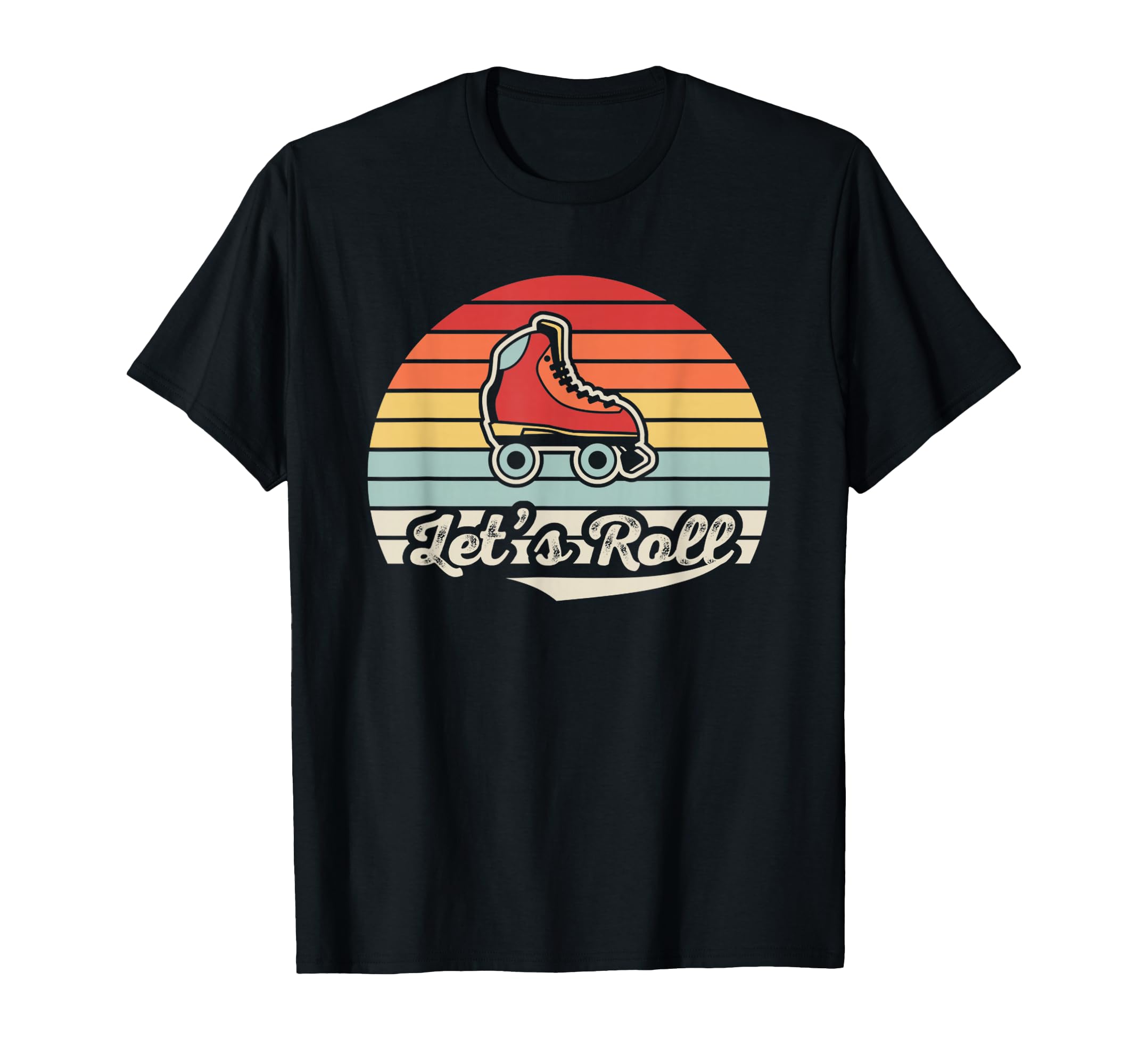 Lets Roll Roller Skate 70S Sunset T-Shirt - Graphic Print for Adults - T-Shirt, Sweatshirt, Hoodie