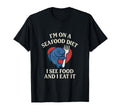 Seafood Diet Meme Food Diner Font T-Shirt - Minimalist Print Men Women - T-Shirt, Sweatshirt, Hoodie