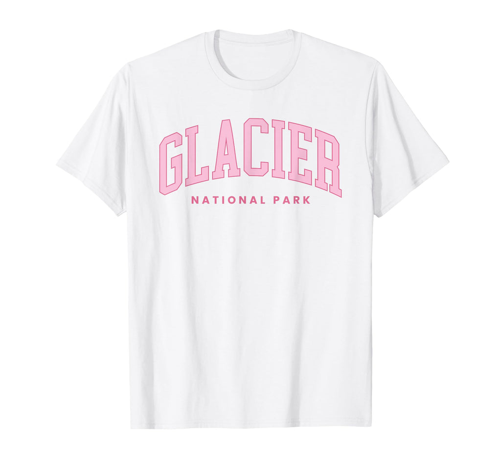 Glacier National Park Preppy Throwback T-Shirt - Custom Art Print Unisex - T-Shirt, Sweatshirt, Hoodie