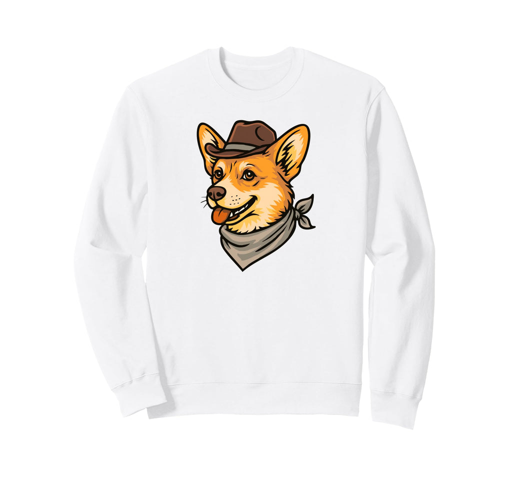 Funny Cowboy Corgi Drawing Corg Mom Sweatshirt - Novelty Apparel Unisex - T-Shirt, Sweatshirt, Hoodie
