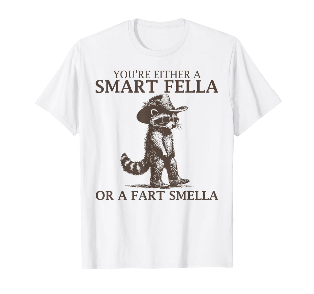 Smart Fella Raccoon 90S Funny Racoon T-Shirt - Custom Art Print for Adults - T-Shirt, Sweatshirt, Hoodie