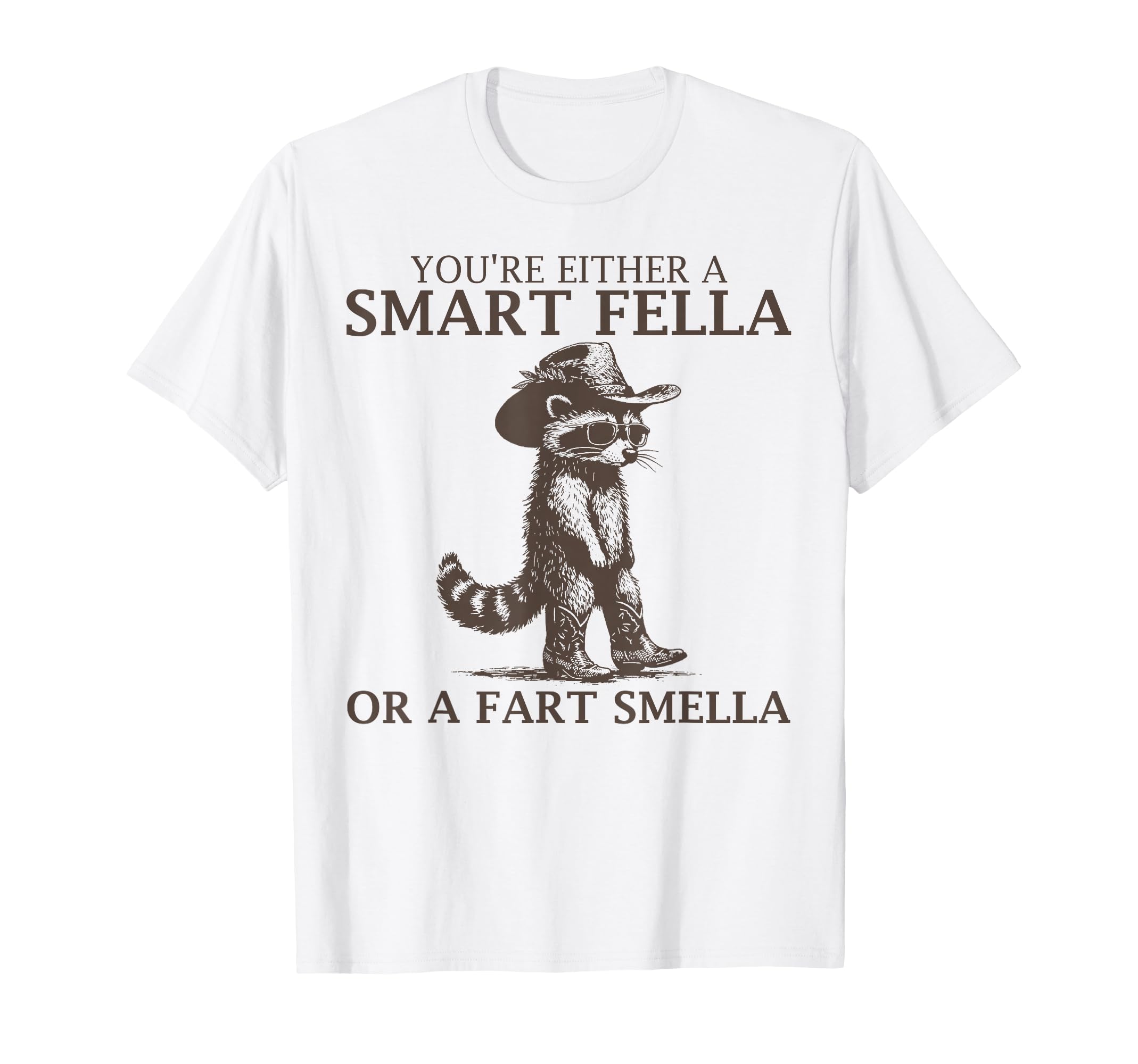 Smart Fella Raccoon 90S Funny Racoon T-Shirt - Custom Art Print for Adults - T-Shirt, Sweatshirt, Hoodie