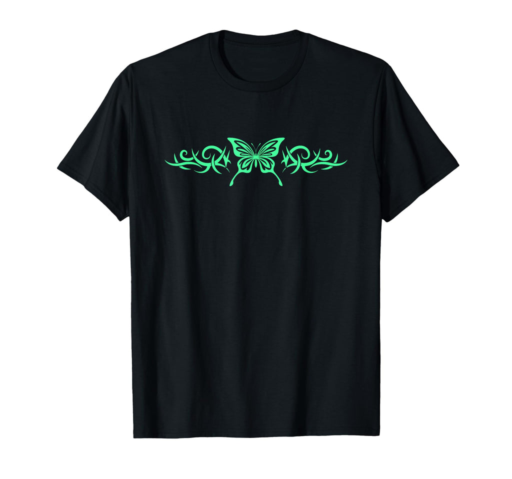 Green Butterfly Tattoo Harajuku T-Shirt - Custom Art Print for Adults - T-Shirt, Sweatshirt, Hoodie