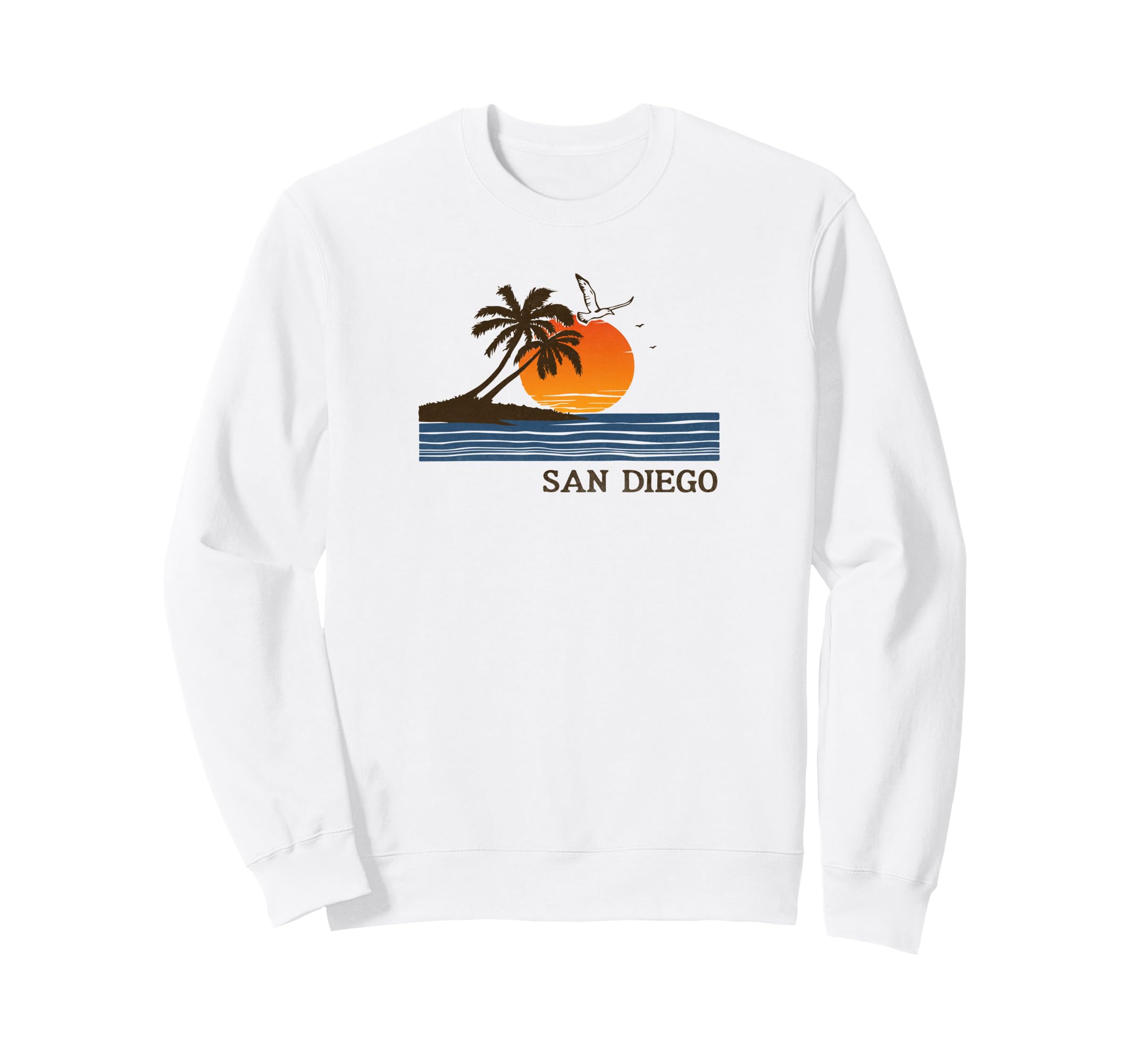 San Diego Tropical Sunset Sweatshirt - Unique Graphic for Adults - T-Shirt, Sweatshirt, Hoodie