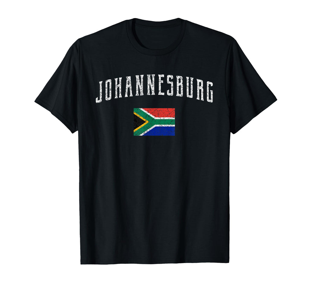 Johannesburg South Africa Flag Distressed T-Shirt - Novelty Apparel Unisex - T-Shirt, Sweatshirt, Hoodie