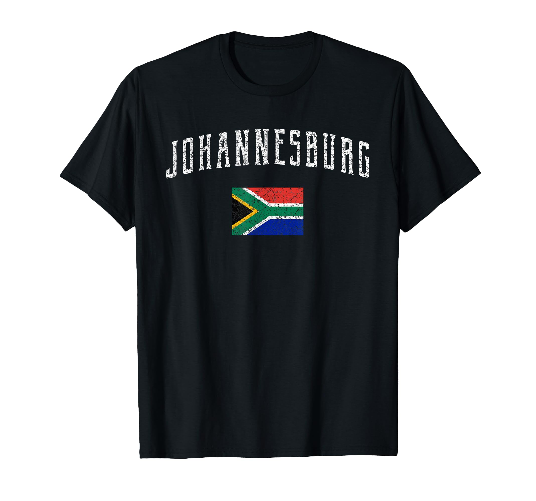 Johannesburg South Africa Flag Distressed T-Shirt - Novelty Apparel Unisex - T-Shirt, Sweatshirt, Hoodie