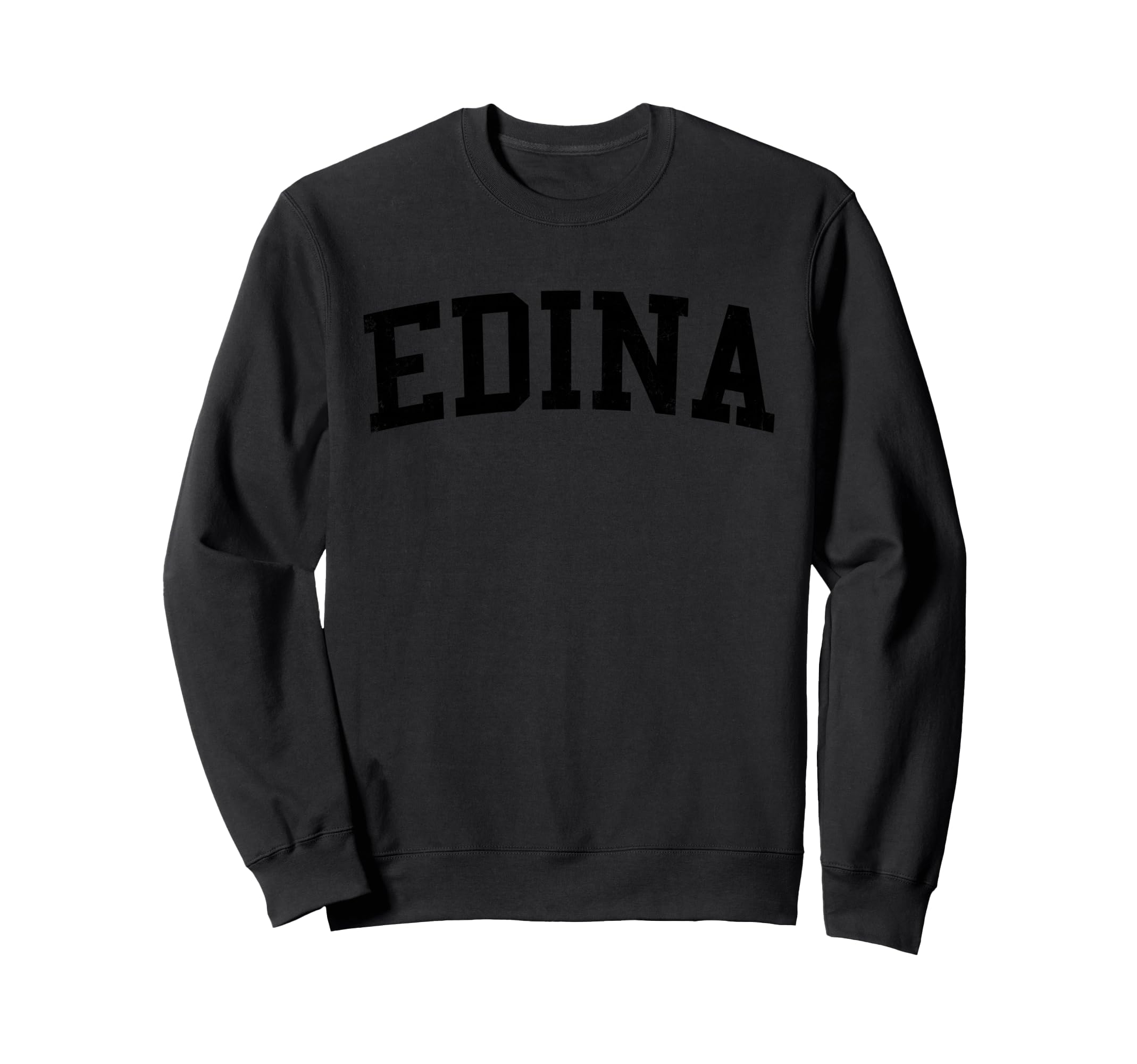 Edina Mn Distressed Black Varsity Sweatshirt - Trendy Graphic Men Women - T-Shirt, Sweatshirt, Hoodie