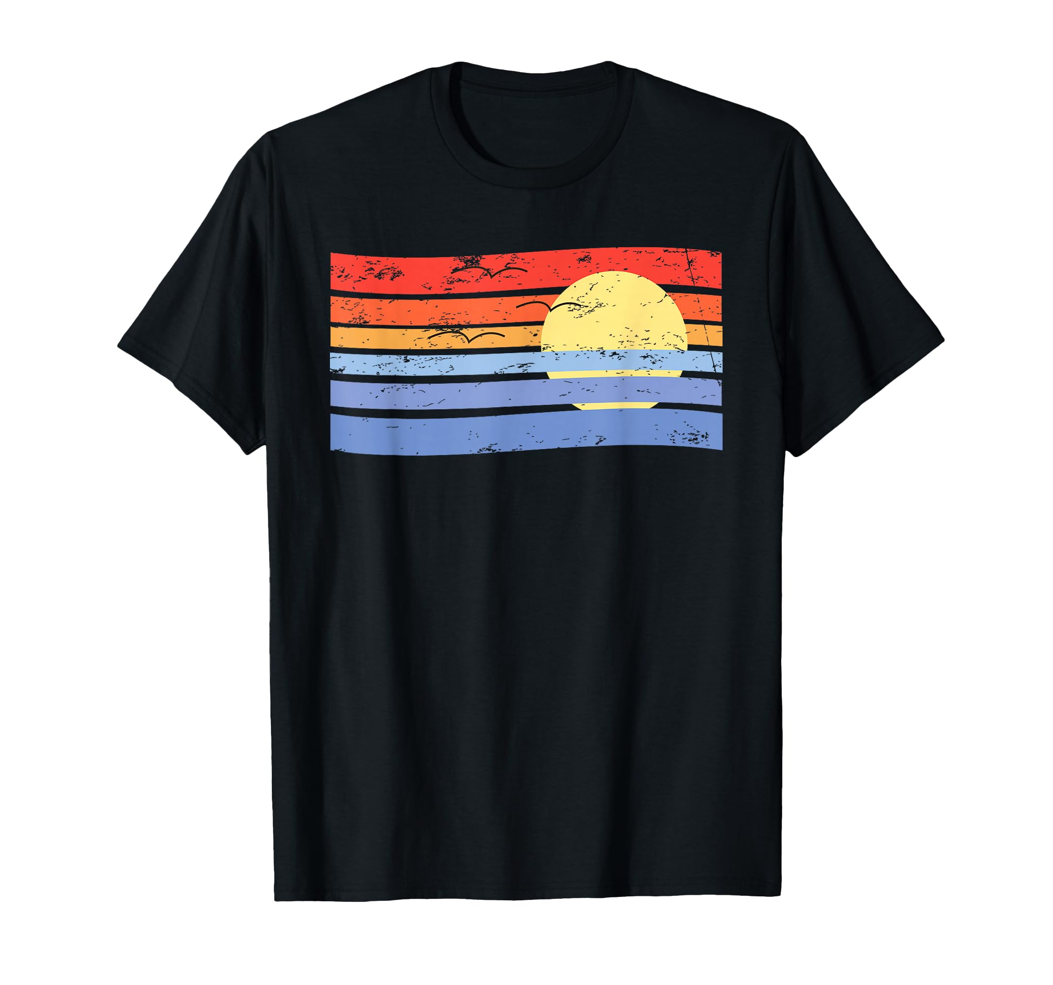 Sunset Stripes Distressed 70S T-Shirt - Aesthetic Graphic Men Women - T-Shirt, Sweatshirt, Hoodie
