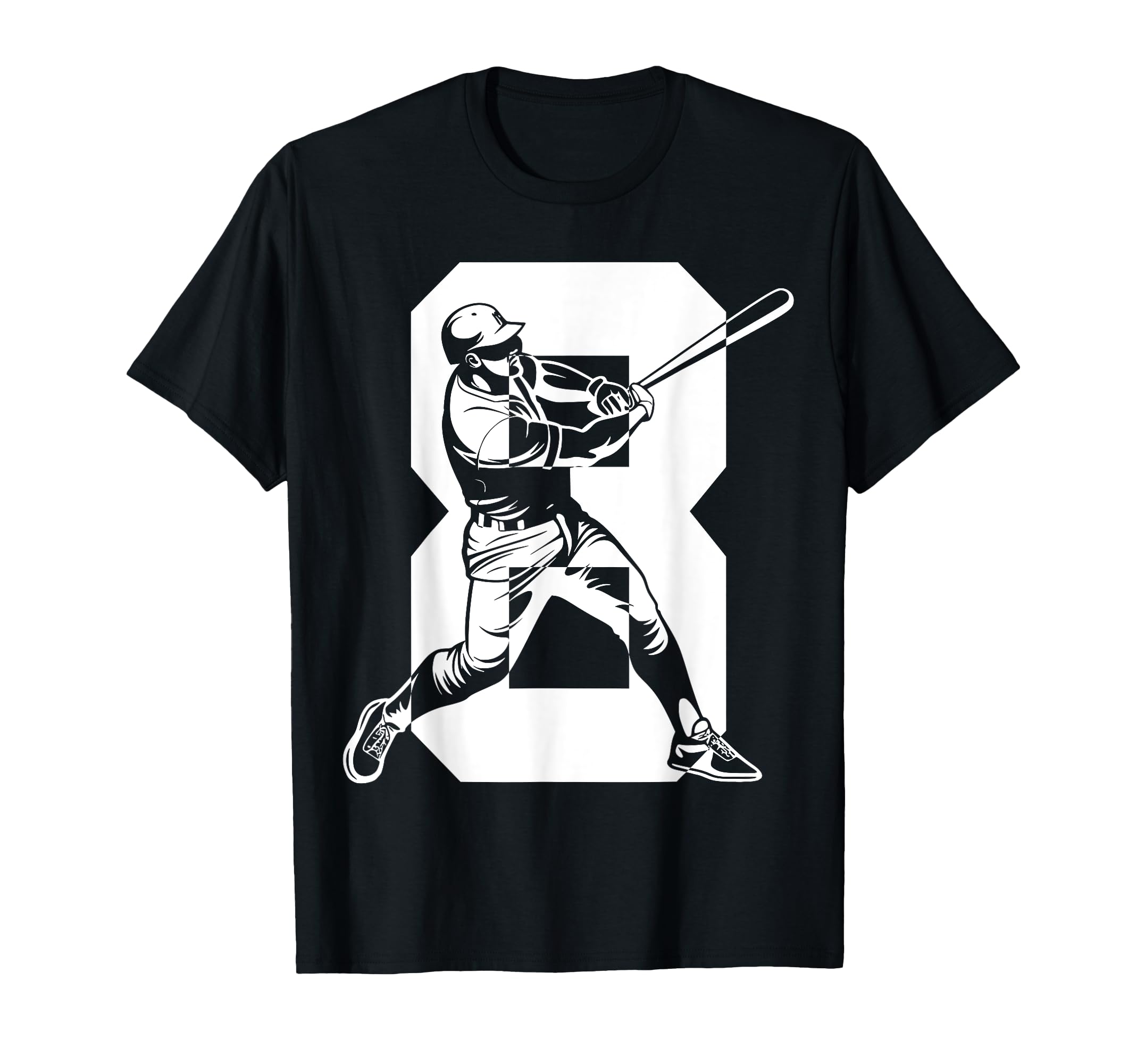 Number 8 Years Baseball 8Th Birthday T-Shirt - Aesthetic Graphic for Adults - T-Shirt, Sweatshirt, Hoodie