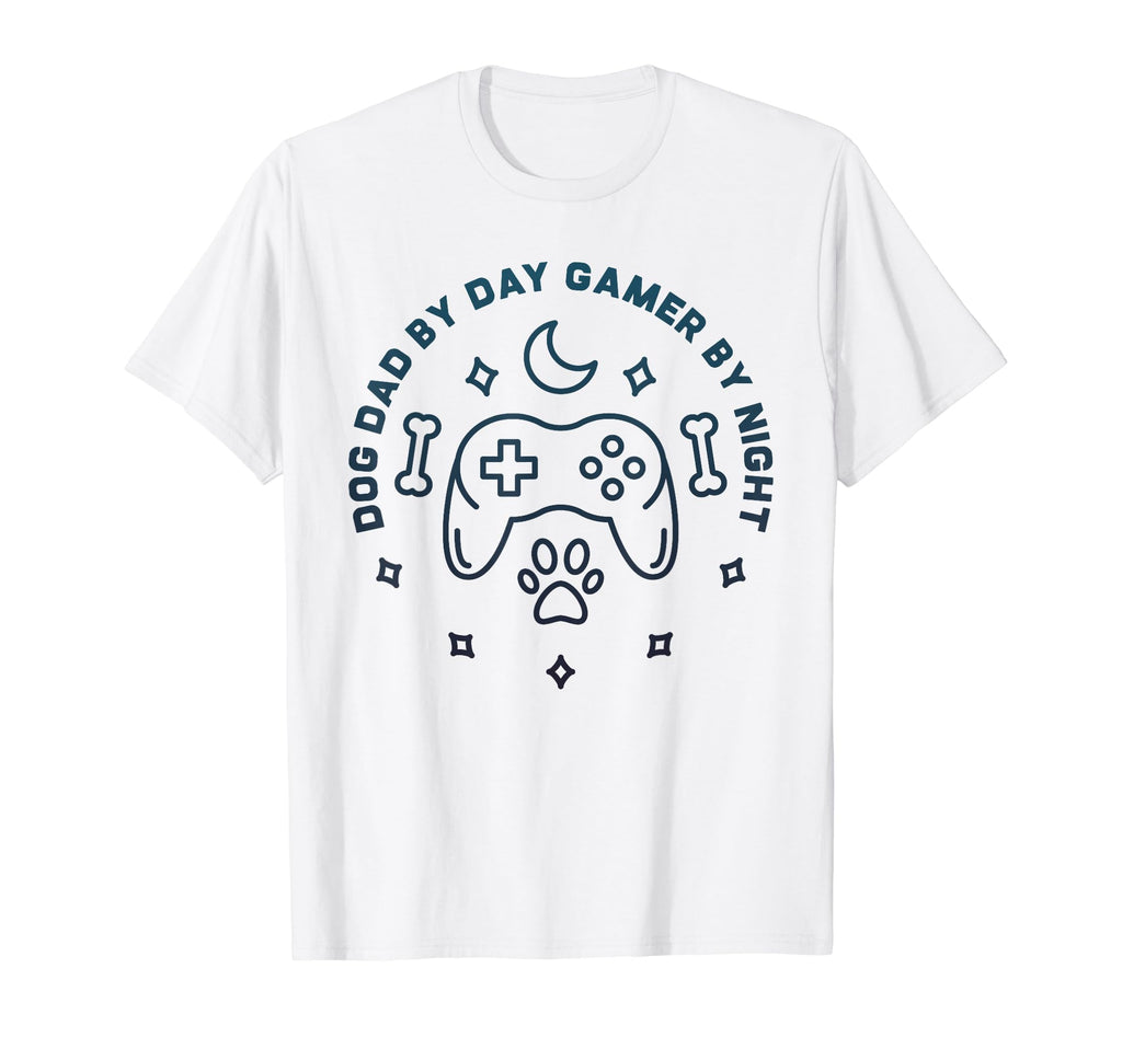 Dog Dad Day Gamer Night Video Games T-Shirt - Graphic Print Men Women - T-Shirt, Sweatshirt, Hoodie