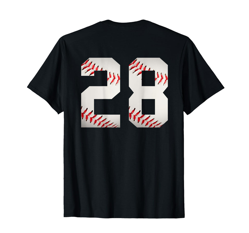 Number 28 Backside Baseball Favorite T-Shirt - Trendy Graphic Unisex - T-Shirt, Sweatshirt, Hoodie