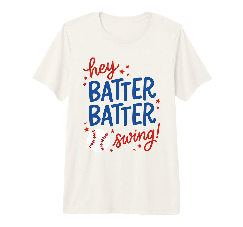 Hey Batter Batter Swing Baseball T-Shirt - Minimalist Print for Adults - T-Shirt, Sweatshirt, Hoodie