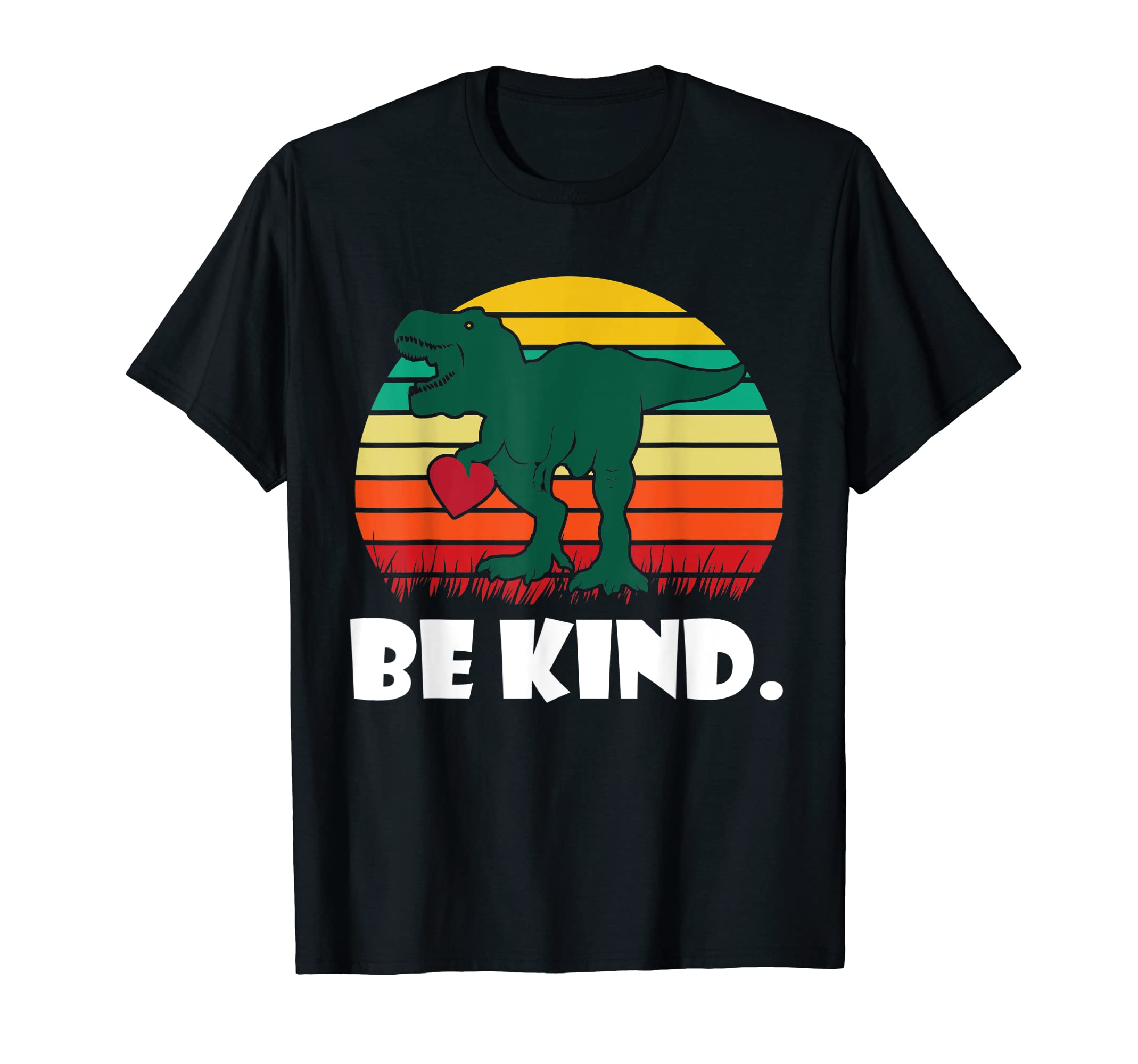 Be Kind Dinosaur Heart Handsome Sunset T-Shirt - Fun Novelty Design Unisex - T-Shirt, Sweatshirt, Hoodie