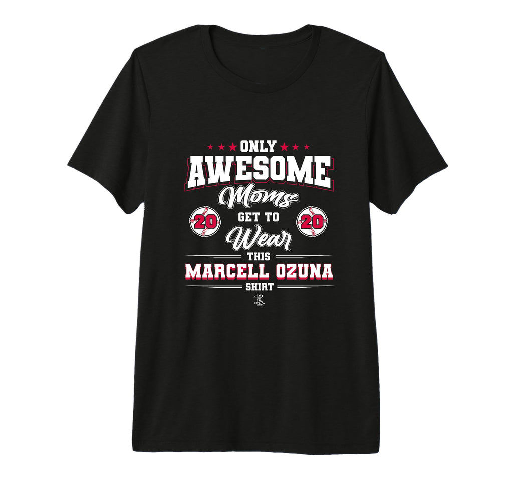 Marcell Ozuna Awesome Moms Tri Blend T-Shirt - Aesthetic Graphic for Adults - T-Shirt, Sweatshirt, Hoodie