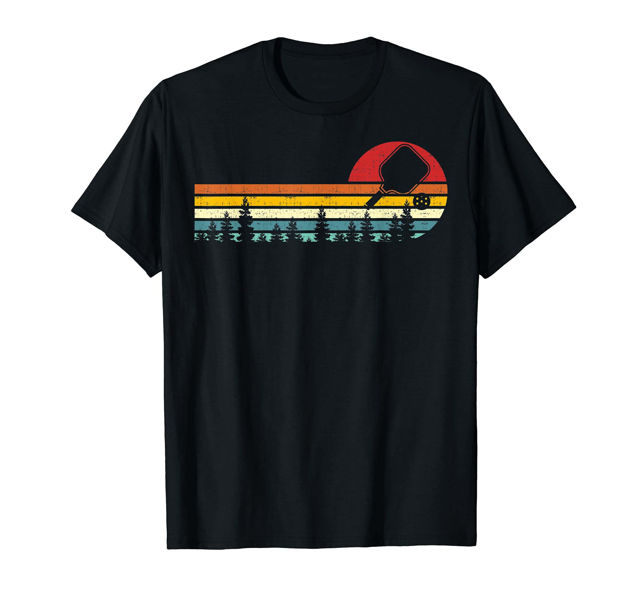 Sunset Pickleball Paddle Silhouette T-Shirt - Novelty Apparel for Adults - T-Shirt, Sweatshirt, Hoodie
