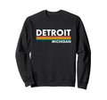 Detroit Michigan Stripes Sweatshirt - Trendy Graphic Unisex - T-Shirt, Sweatshirt, Hoodie