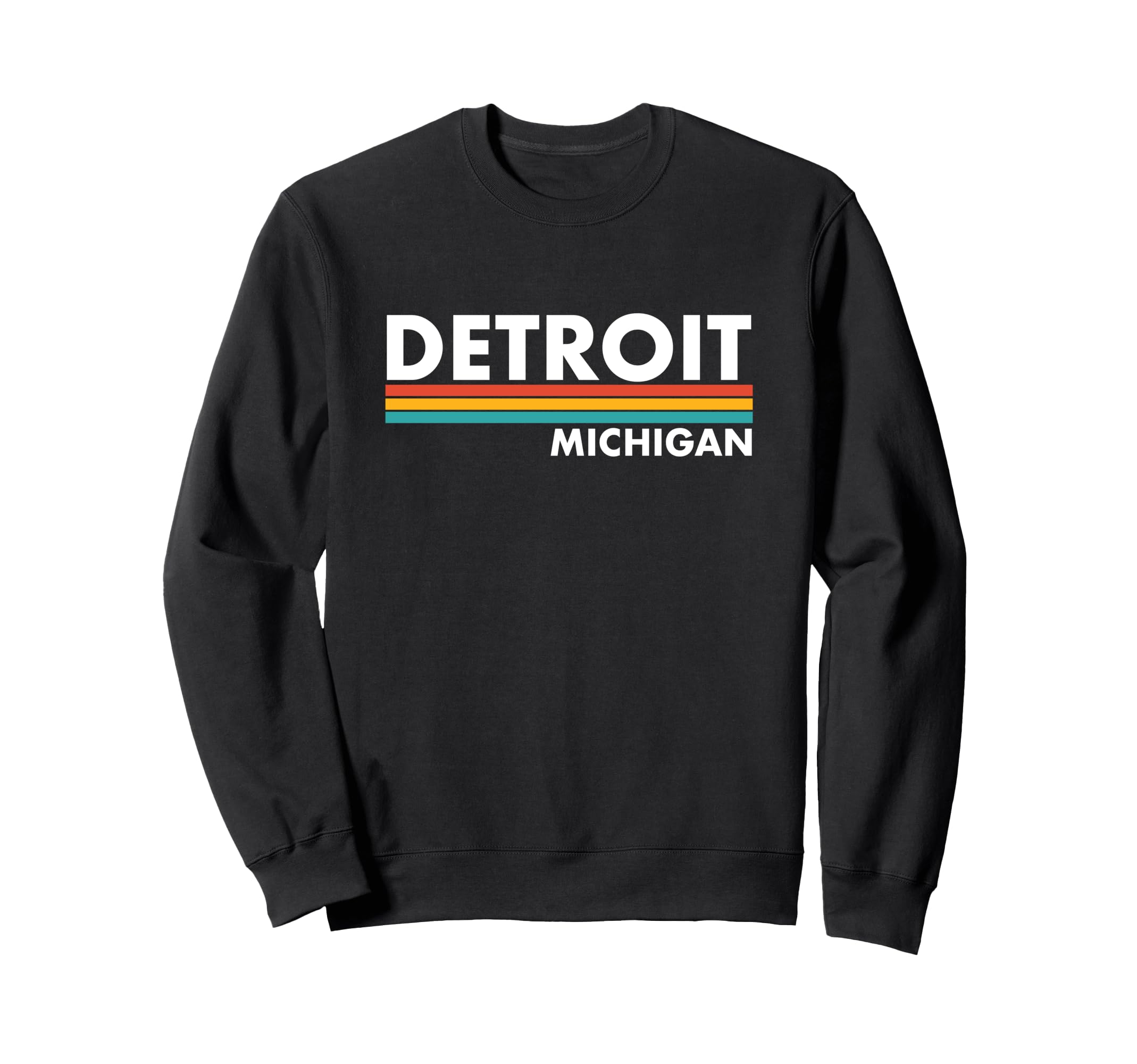 Detroit Michigan Stripes Sweatshirt - Trendy Graphic Unisex - T-Shirt, Sweatshirt, Hoodie