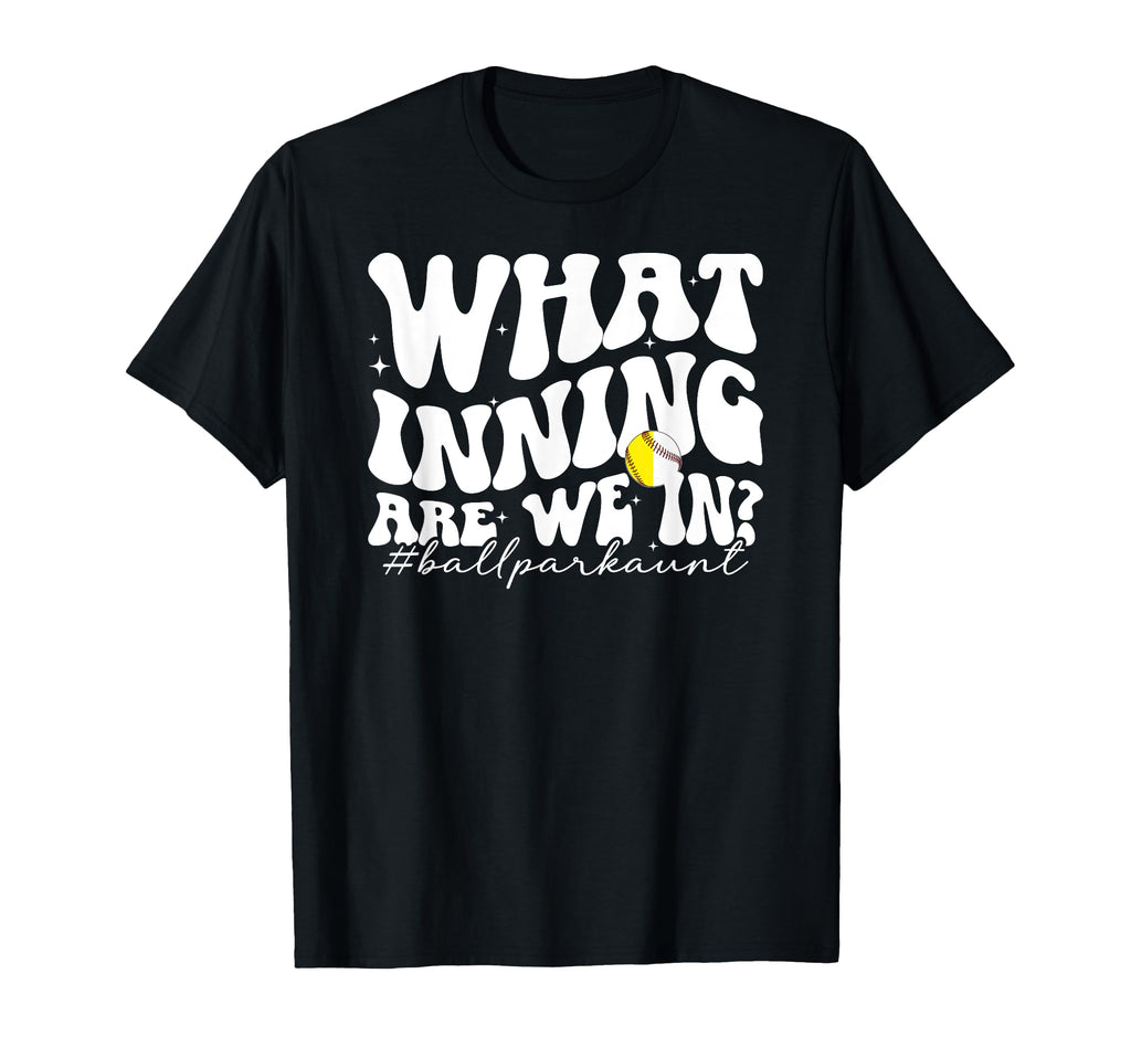 Ballpark Aunt Groovy Softball T-Shirt - Custom Art Print Men Women - T-Shirt, Sweatshirt, Hoodie
