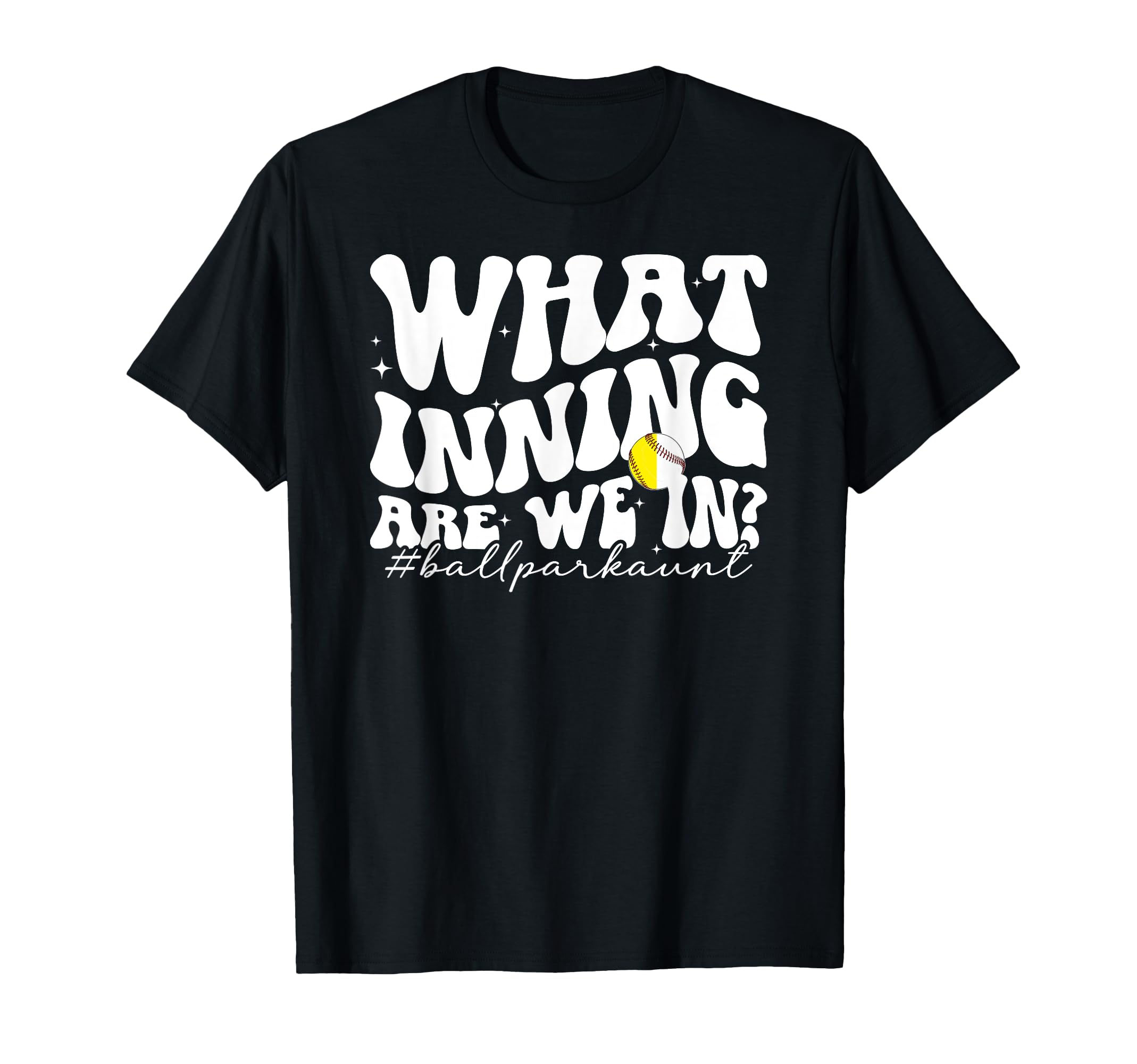 Ballpark Aunt Groovy Softball T-Shirt - Custom Art Print Men Women - T-Shirt, Sweatshirt, Hoodie
