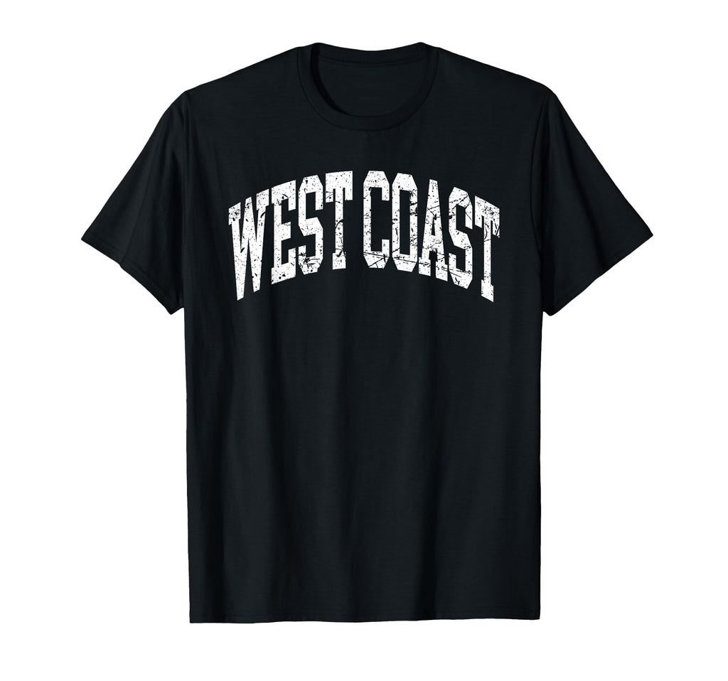 Distressed West Coast Bold Collegiate T-Shirt - Trendy Graphic Men Women - T-Shirt, Sweatshirt, Hoodie