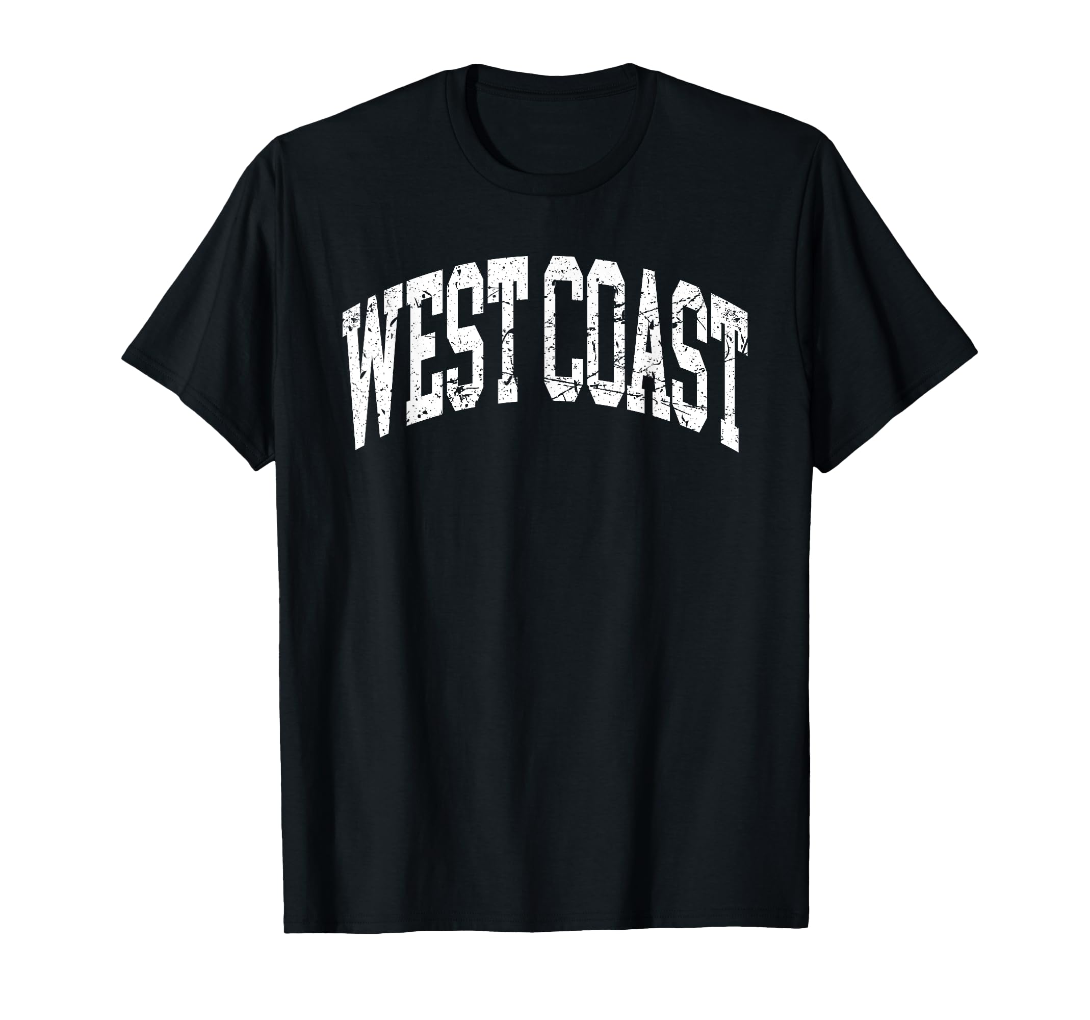 Distressed West Coast Bold Collegiate T-Shirt - Trendy Graphic Men Women - T-Shirt, Sweatshirt, Hoodie