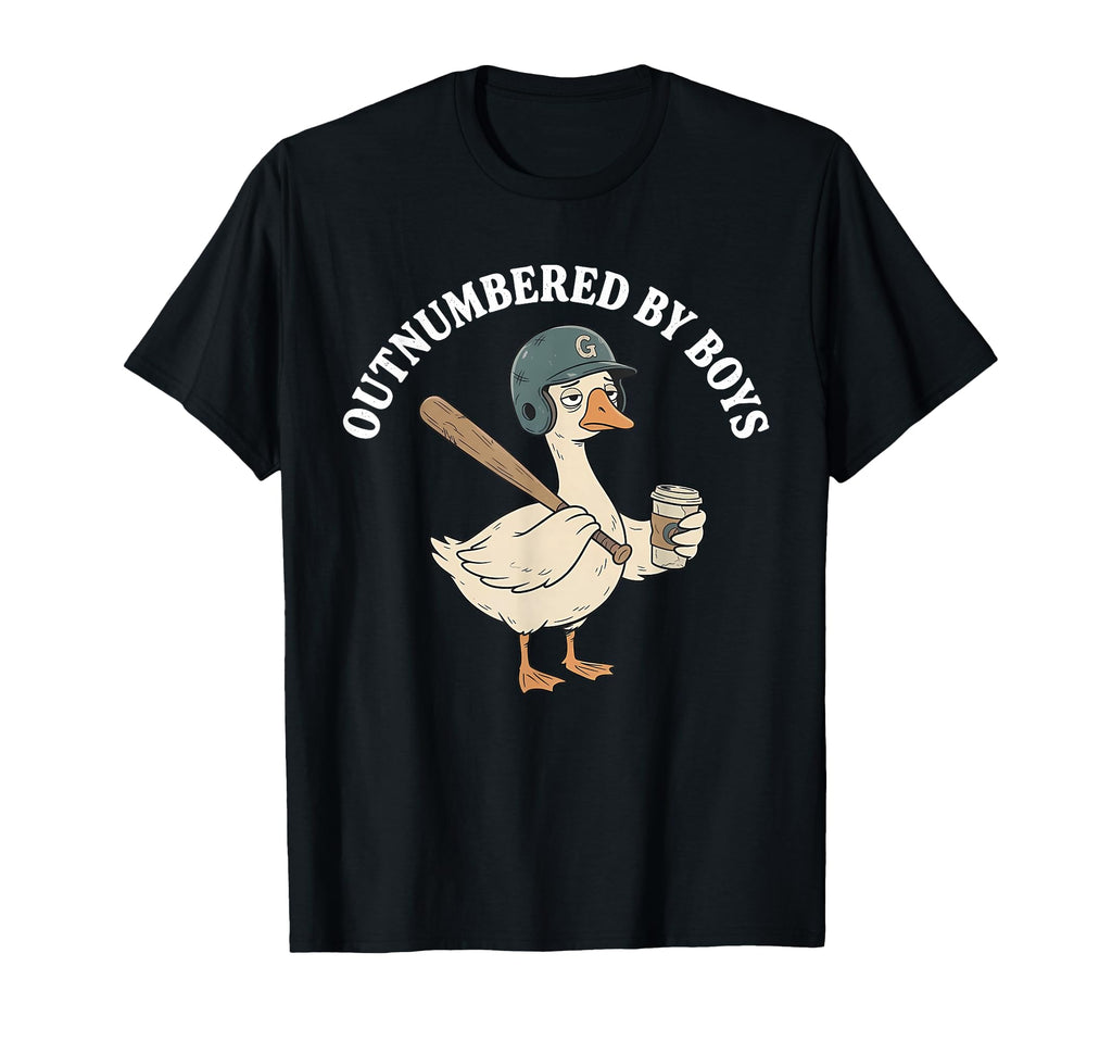 Outnumbered Baseball Mom Funny Goose T-Shirt - Aesthetic Graphic Men Women - T-Shirt, Sweatshirt, Hoodie