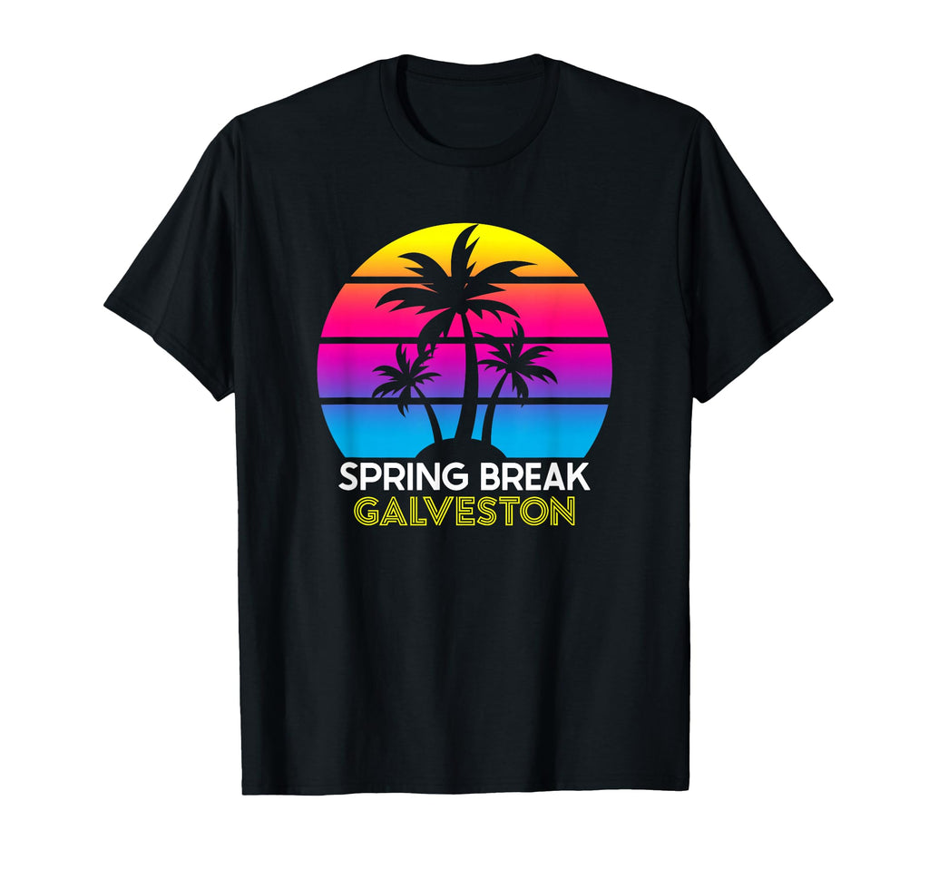 Spring Break Galveston Texas Sunset T-Shirt - Custom Art Print for Adults - T-Shirt, Sweatshirt, Hoodie