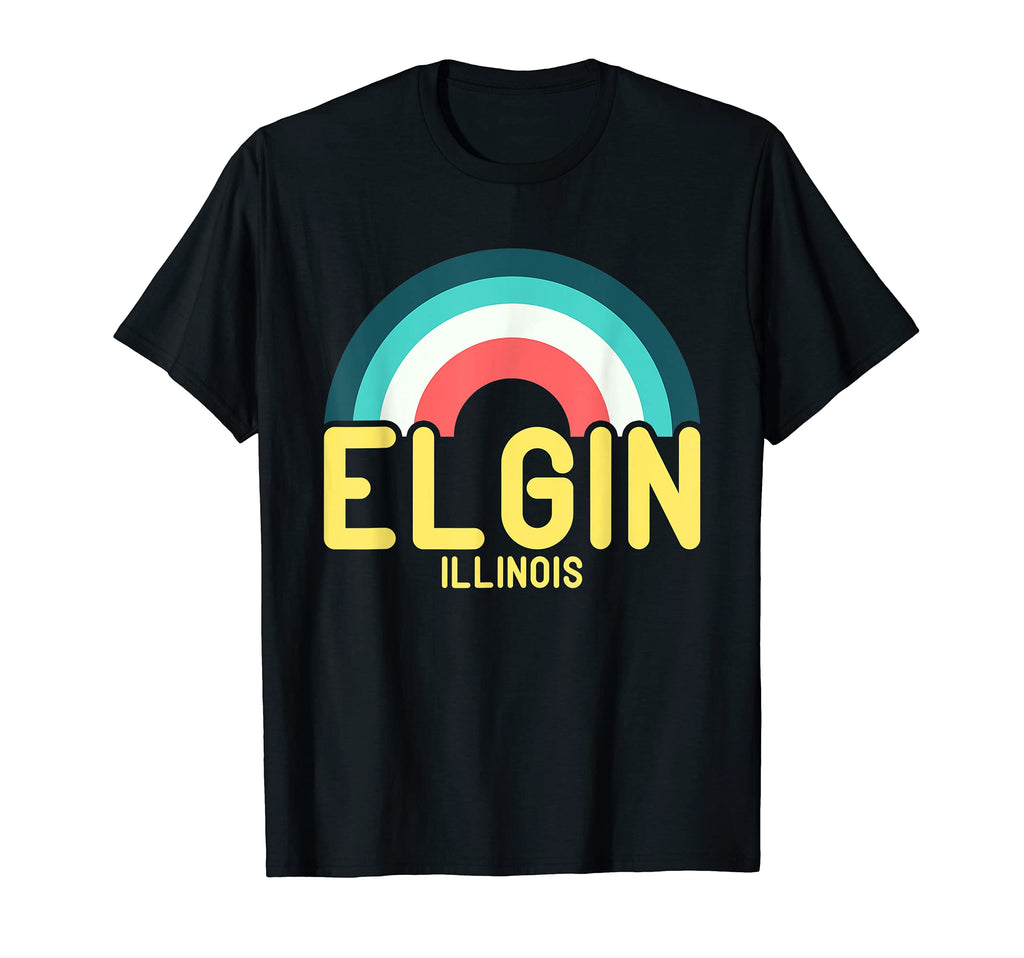 Elgin Illinois Rainbow T-Shirt - Minimalist Print for Adults - T-Shirt, Sweatshirt, Hoodie